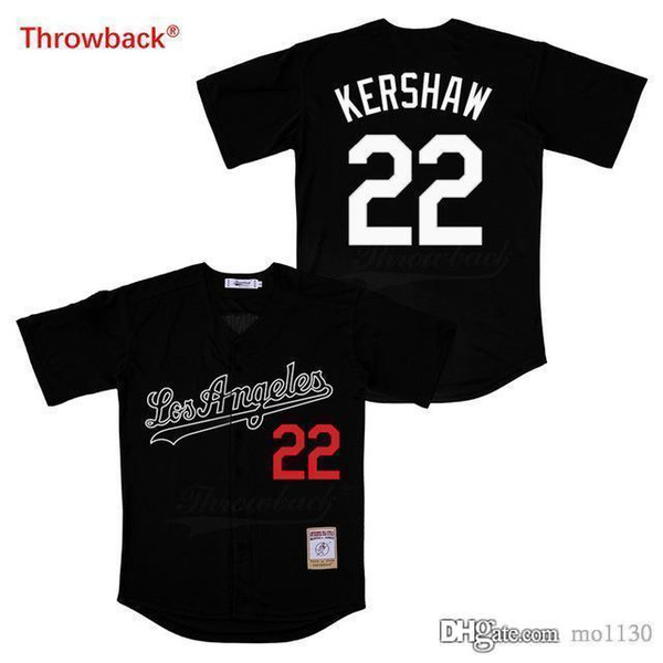 Throwback Jersey Men's Los Angeles Jersey Kershaw Movie Baseball Jerseys Shirt Stiched Size S-3XL Free Shipping