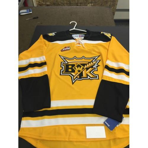 Brandon Wheat Kings 10 11 Third Hockey Jersey Yellow Embroidery Stitched Customize any number and name Jerseys