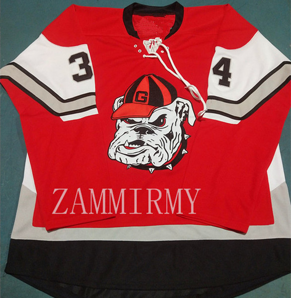 High quality embroidery UGA Georgia Bulldogs Hockey Jersey Men's and women's children's wear Embroidery Stitched Customize any number and na