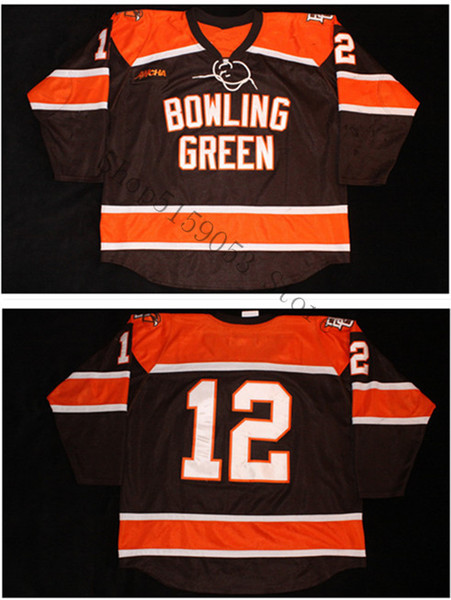 Bowling Green State Univ #12 - Bryce Williamson Hockey Jersey Embroidery Stitched Customize any number and name Jerseys