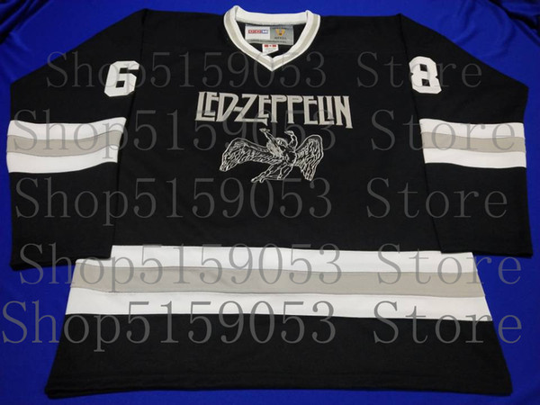 High quality embroidery Rare Vintage Bravado Led Zeppelin Hockey Jersey Embroidery Stitched Customize any number and name Jerseys