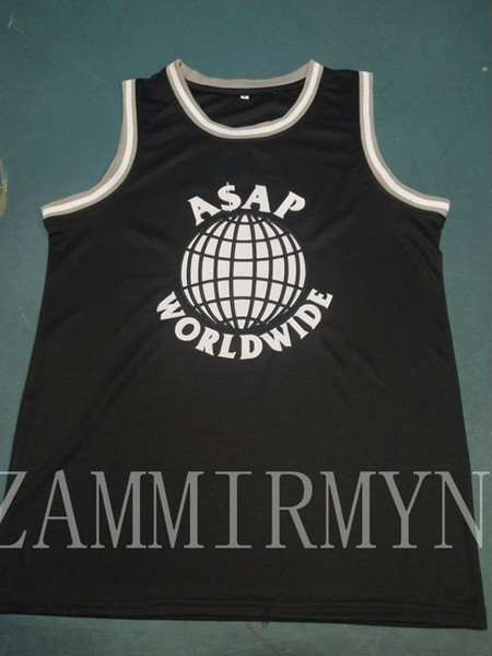 High quality embroidery A$AP Rocky 14 Ferg Trap Lord Worldwide Basketball Jersey Embroidery Stitched Customize any number and name Jerseys