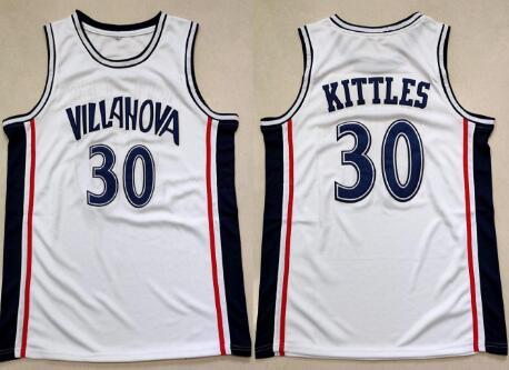 1996-97 Villanova Wildcats College Kerry Kittles # 30 Retro Basketball Jersey Embroidery Stitched Customize any number and name Jerseys