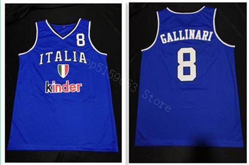 Gianluca Basile Team Italia Italy Basketball Jersey Blue Embroidery Stitched Customize any number and name Jerseys