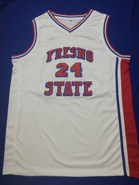 # 24 Chris Herren Estado de Bulldogs de Fresno Colegio Retro Baloncesto clásico Jersey Hombre cosido personalizado Número y nombre Jerseys