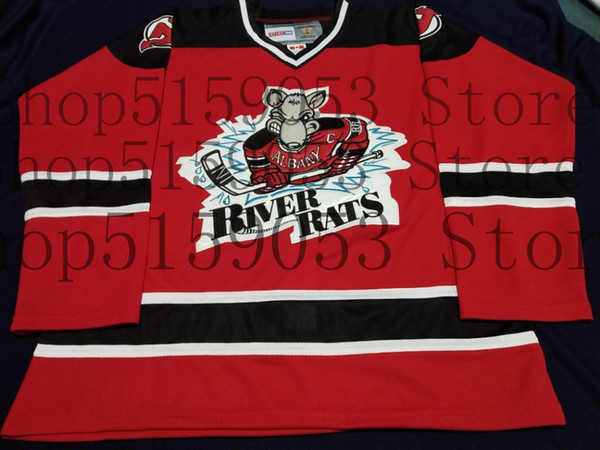 Customize Albany River Rats 2 Ken Sutton 10th Anniversary Hockey Jerseys Embroidery Stitched Customize any number and name Jerseys