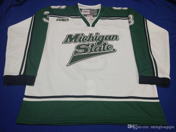 High quality embroidery JUSTIN ABDELKADER MICHIGAN STATE SPARTANS hockey jersey Embroidery Stitched Customize any number and name Jerseys