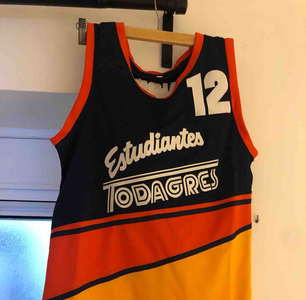 A vintage Spanish basketball jersey with high-end embroidery Embroidery Stitched Customize any number and name Jerseys