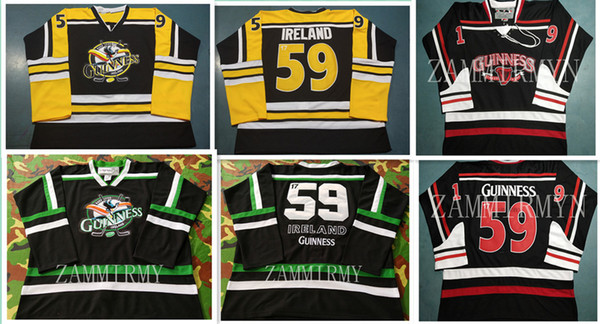 aIreland Guinness Toucan 59 Hockey Jersey Embroidery Stitched Customize any number and name Jerseys