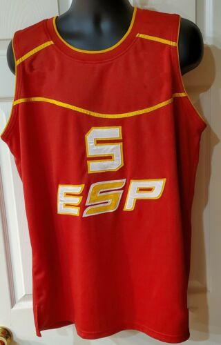 Rudy Fernandez # 5 team Spanish Espana basketball jersey red Embroidery ched Customize any number and name Jerseys