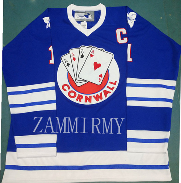 Rare Vintage Cornwall Aces man hockey Jersey Sewn 90s Hockey Jersey Embroidery Stitched Customize any number and name Jerseys