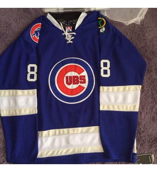 Customized men's and children's clothing Custom Patrick Kane 88 Blue Hockey Jerseys Embroidery Stitched Customize any number and name Jerse