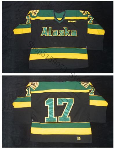 University of Alaska - Anchorage #17 - Jeff Edwards 1994-95 Hockey Jersey Embroidery Stitched Customize any number and name Jerseys