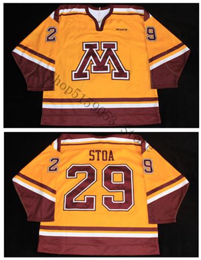 University of Minnesota 29 Ryan Stoa Hockey Jersey Embroidery Stitched Customize any number and name Jerseys