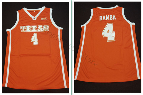 Texas Longhorns 2020 Basketball Jerseys Orange #4 Bamba Embroidery Stitched Customize any number and name Jerseys