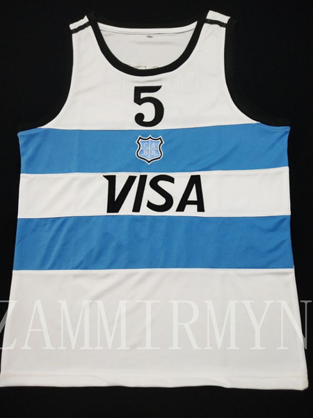 Computerized embroidered Argentine basketball jerseys navy blue with any size embroidered stitched jerseys customized in any number and name