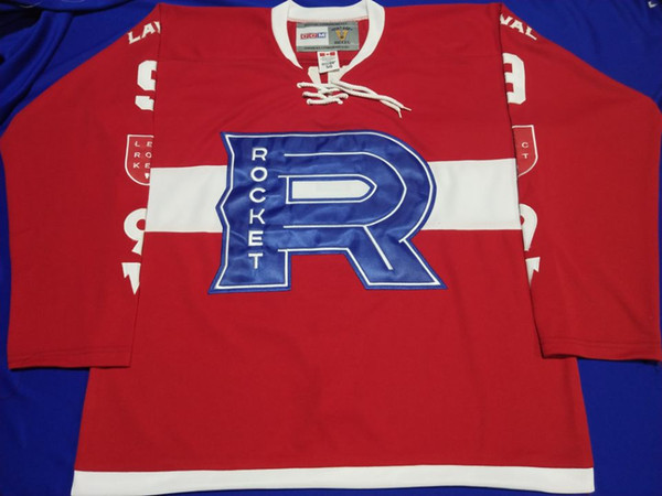 High quality embroidery Vintage Laval Rocket Hockey Jersey Embroidery Stitched Customize any number and name Jerseys