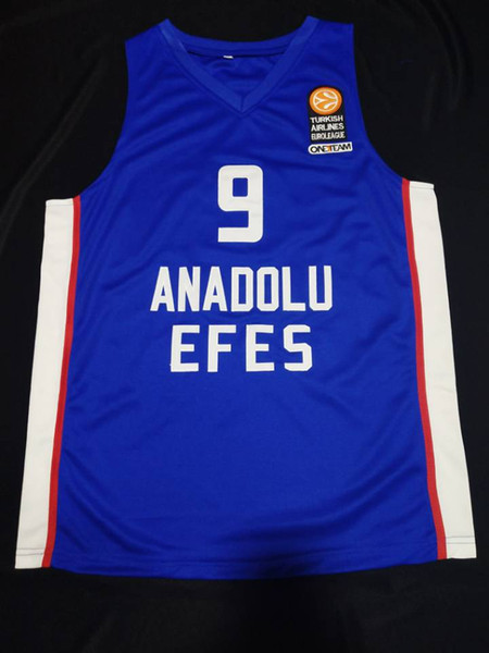 High quality embroidery Dario Saric 9 Anadolu Efes Istanbul Retro Basketball Jersey Embroidery Stitched Customize any number and name J