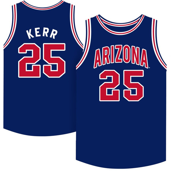 Original Retro Brand #25 Steve Kerr Arizona Wildcats Navy Basketball Jersey Embroidery Stitched Customize any number and name Jerseys