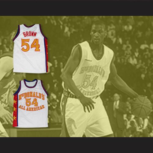 Kwame Brown 54 McDonald's All American White Basketball Jersey Basketball Jersey Embroidery Stitched Customize any number and name Jerseys