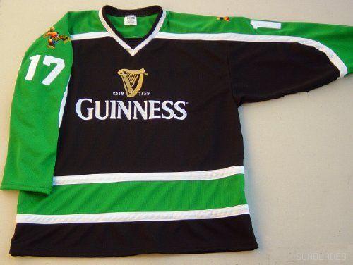 GUINNESS BEER ST. PATRICK'S DAY MARCH 17 FULLY EMBROIDERED HOCKEY JERSEY can customize players jerseys of any size