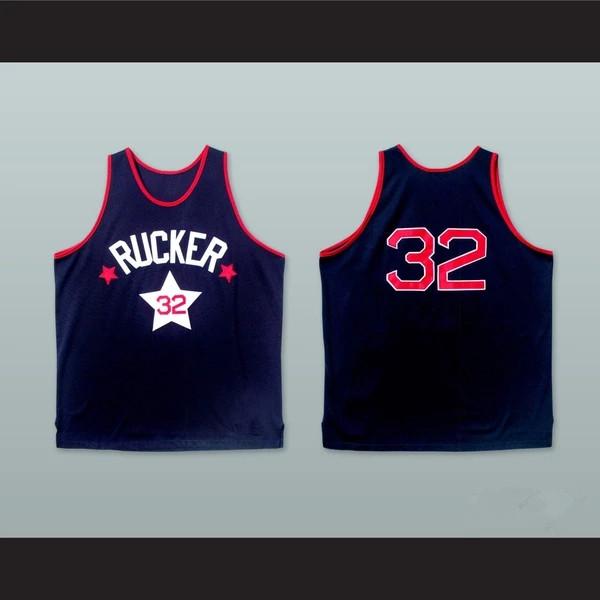 High quality embroidery 1975 Rucker Park NYC 32 Dark Blue Basketball Jersey Embroidery Stitched Customize any number and name Jerseys