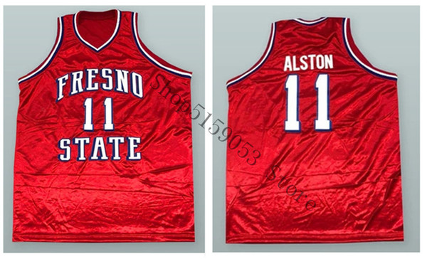 Rafer 'Skip To My Lou' Alston 11 Fresno State Red Basketball Jersey Embroidery Stitched Customize any number and name Jerseys