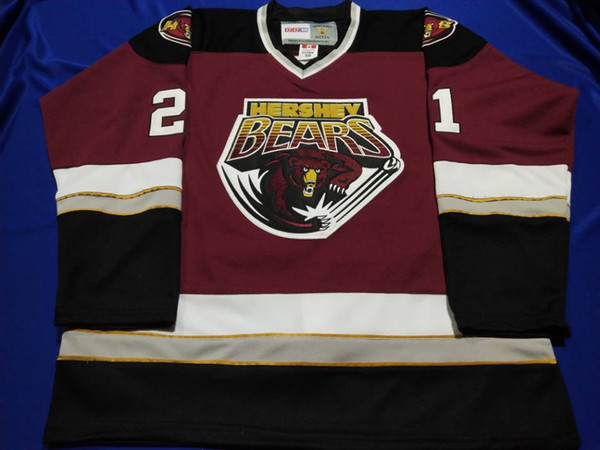 High quality embroidery HERSHEY BEARS Hockey Jersey Embroidery Stitched Customize any number and name Jerseys