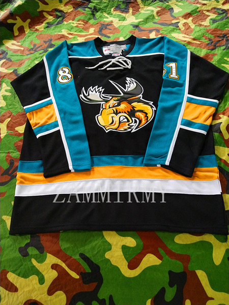 High quality Manitoba Moose 36 ELLINGTON Hockey Jersey Black Embroidery Stitched Customize any number and name Jerseys