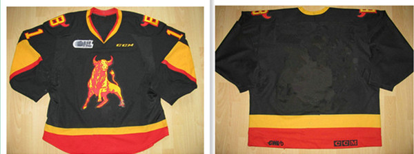 High quality embroidery Customize Belleville Bulls 20 Larry Paleczny Road Hockey Jerseys Black Embroidery Stitched Customize any number