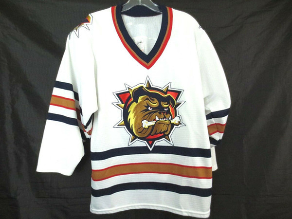 High quality embroidery Hamilton bulldog stitched hockey jersey Embroidery Stitched Customize any number and name Jerseys