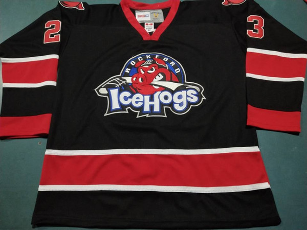 High quality embroidery Rockford IceHogs Authentic Hockey Jersey Embroidery Stitched Customize any number and name Jerseys