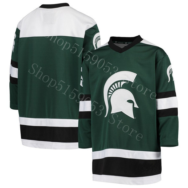 Colosseum Michigan State Spartans Youth Green Athletic Machine Hockey Sweater Jersey Men's and women's children's wear Embroidery Stitched