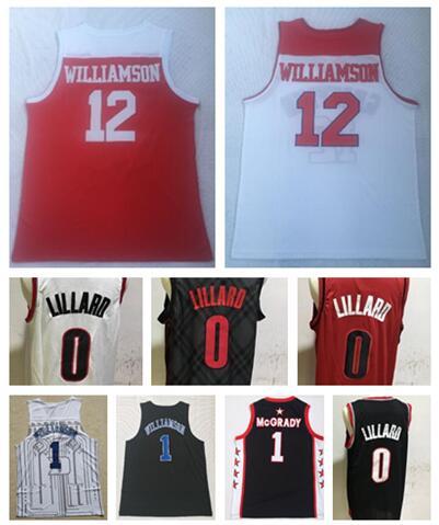 TOP yakuda 12 WILLIAMSON Basketball College Wears,1 WILLIAMSON 1 MCGRADY 0 LILLARD 32 LAETTNER College Basketball Wears,Basketball jerseys