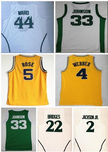 Discount Cheap men University of Michigan 44 WARD 4 WEBBER 22 Bridges 25 HOWARD 33 JOHNSON 5 Rose College Basketball jersey,Basketball wear