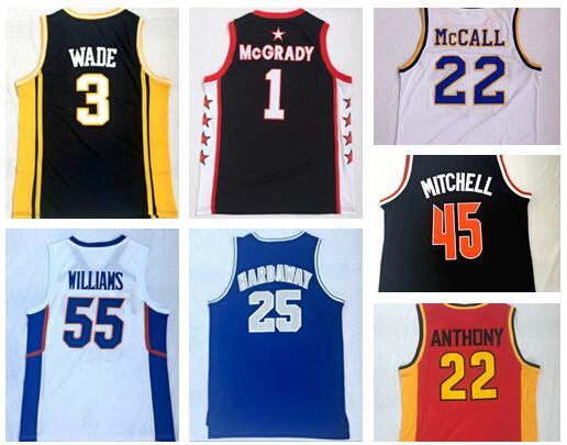 mens online store for sale 1 MCGRADY 22 MCCALL 13 ANTETOKOUNMPO Jerseys,2 SEXTON 55 WILLIAMS 45 MITCHELL 3 WADE 25 HARDAWAY Basketball Wears