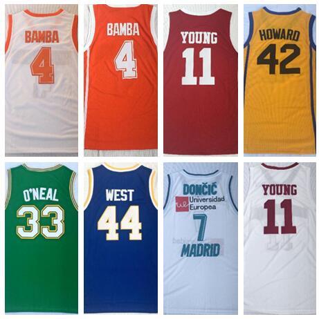 Discount Cheap 4 BAMBA RED 30 CuBBY 4 PETROVIC 23 Rose BLUE College Basketball jerseys,33 Johnson 11 Young 7 Doncic College Basketball Wear