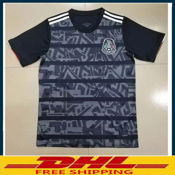 DHL Free shipping 2019 Mexico Soccer Jerseys 2019 2020 Thai quality Mexico away black Football Shirt Size can be mixed batch