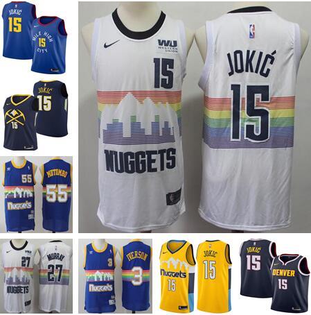 2019 NEW Nuggets Nikola 15 Jokic Jamal 27 Murray Swingman Jersey Earned Edition Denver Men Jerseys S-XXL