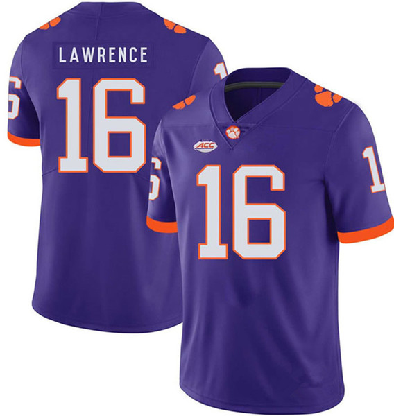 2019 Championship Patch Clemson Tigers 16 Trevor Lawrence 9 Travis Etienne Jr. Jersey Football Jerseys Size S-XXXL