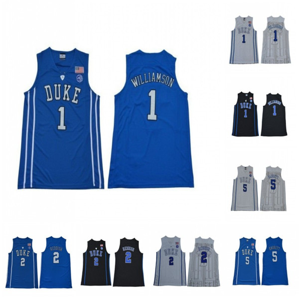 Ncaa Duke Blue Devils College 1 Zion Williamson Jerseys 2 Cameron Reddish 5 R.J. RJ Barrett University Basketball Mens Stitched Black White