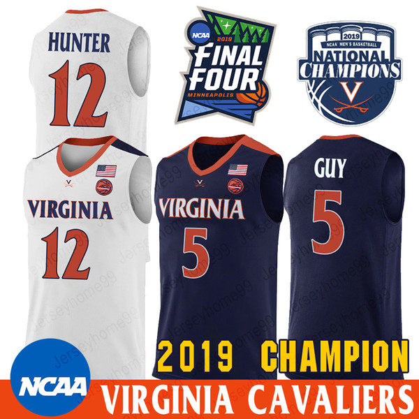 NCAA Virginia Cavaliers Kyle Guy Jersey De'Andre Hunter Ty Jerome Mamadi Diakite 2019 Champions Basketball Jerseys