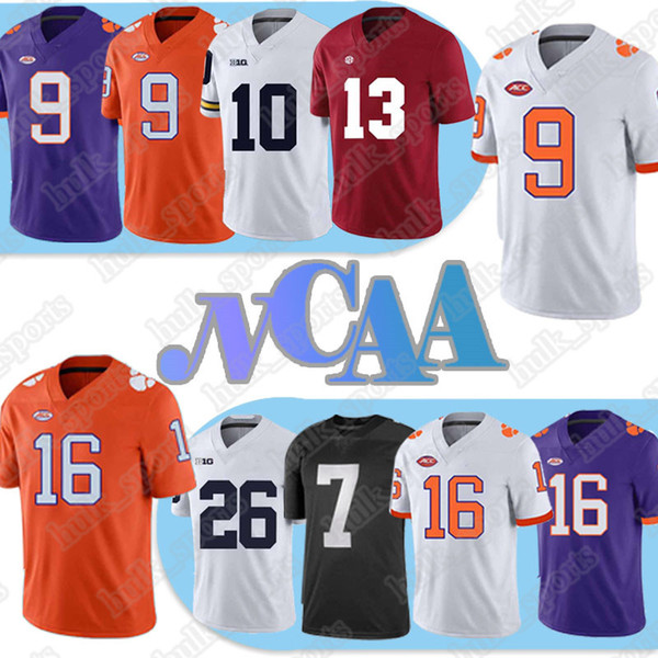 NCAA jerseys Clemson Tigers jerseys 16 Trevor Lawrence 9 Travis Etienne Jr 7 Kaepernick. 10 Tom BradyHaskins Jr 13 Tua Tagovailoa jerseys