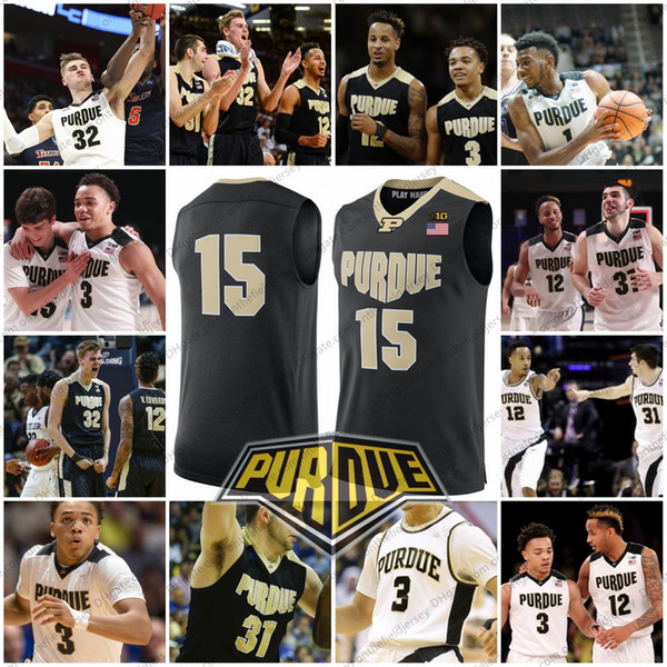 Custom Purdue Boilermaker College Baskeball Jerseys Any Name Number #3 Carsen Edwards 12 Vincent Edwards 31 Dakota Mathias 32 Matt Haarms