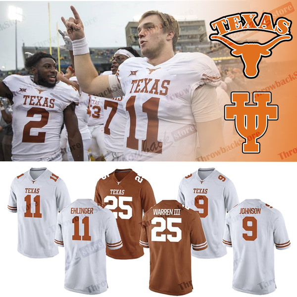 NCAA Texas Longhorns Sam Ehlinger Collin Johnson Caden Sterns Daniel Young 84 Humphrey 2018 Sugar Bowl Jerseys