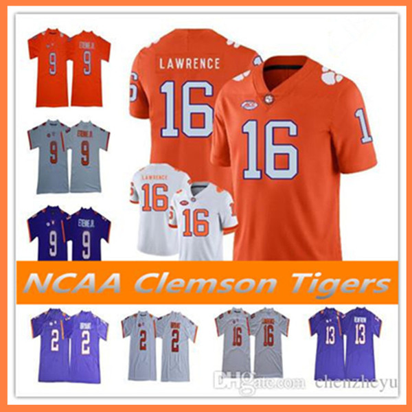 2019 NCAA Clemson Tigers 16 Trevor Lawrence 4 Deshaun Watson 2 Kelly Bryant 9 Travis Etienne Jr. 13 Hunter Renfrow College Football Jerseys