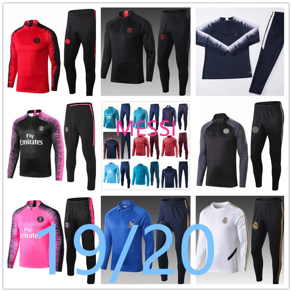 19 2020 Real Madrid MESSI psg soccer tracksuit football PSG MBAPPE Champions League Survetement training suit 19 20 Paris football jack