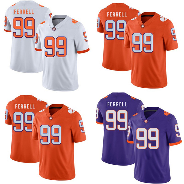 NCAA #99 Clelin Ferrell Jersey Mens Lady Youth Clemson Tigers Clelin Ferrell 100% Stitched College Football Jerseys Purple White Orange