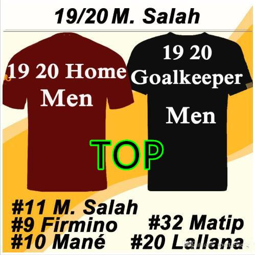 2019 20 A.BECKER MANE goalkeeper jersey M. SALAH FIRMINO LALLANA men's soccer wear new MATIP STURRIDGE short-sleeved uniform