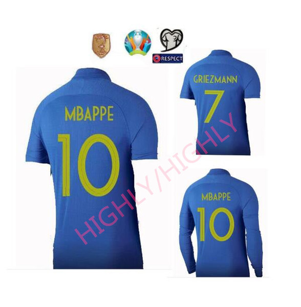 Maillot Equipe de france France 1919 - 2019 Special Edition Centenary soccer jersey HENRY long sleeve 19 20 mbappe foot football shirts